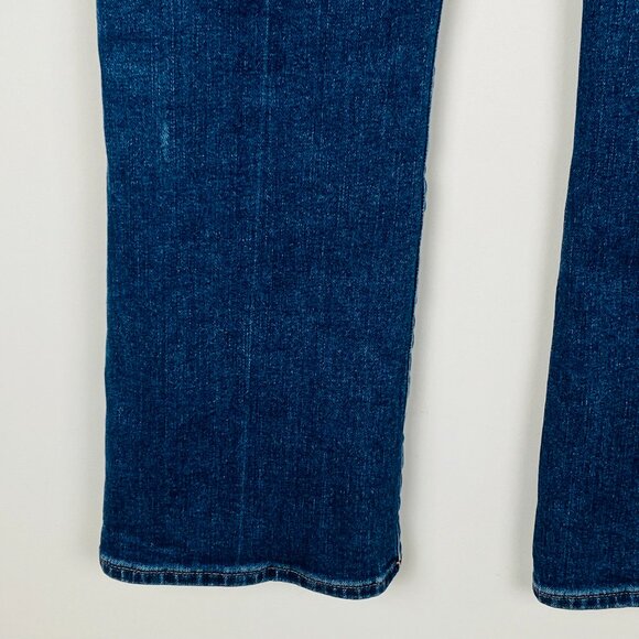 Madewell Mid-Rise Kickout Flare Jeans Crop Dark Medium Wash, Size 27 - Picture 7 of 12